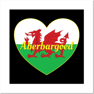 Aberbargoed Wales UK Welsh Flag Heart Posters and Art